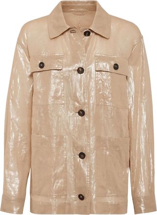 Brunello Cucinelli Giacca lam&eacute; in cotone - Oro
