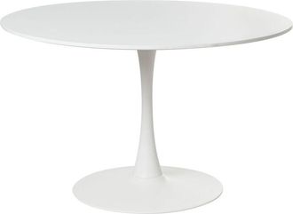 Beliani Beliani - Minimalist Round Dinner Kitchen Table White mdf Top &oslash; 120 cm Metal Base Boca