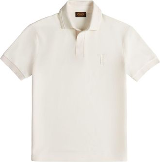 Tod's embroidered-logo polo shirt - men - Cotton - XXXL - White