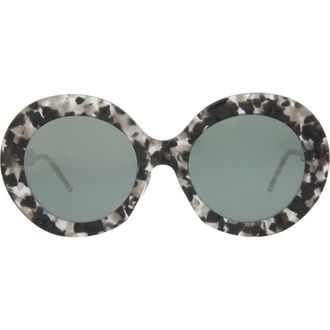Thom Browne 52mm Novelty Round Sunglasses in Grey Tortoise at Nordstrom Rack