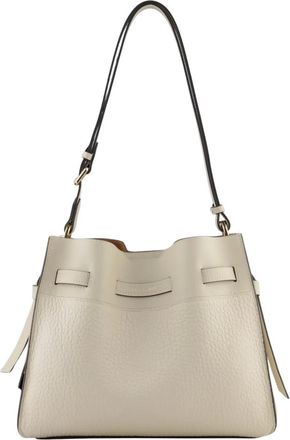 Pourchet Tassen, Dames, Beige, ONE Size, Leer, Beige schoudertas - van leer