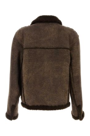 Giorgio Armani Mens Chocolate Shearling Jacket Delicioso Exterior: Lamb Giacche E Gilet