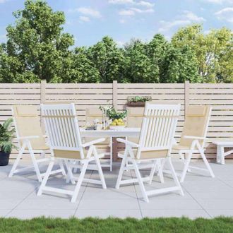 vidaXL Cojines De Silla Con Respaldo Alto 6 Uds Tela Oxford Beige Vidaxl