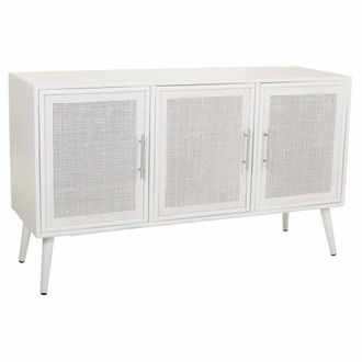 Wanderlust Deco Aparador de madera y rejilla blanco 120x41.5x71