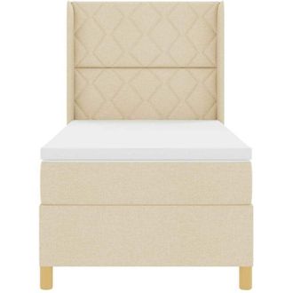 vidaXL Vidaxl - Cama Con Somier Con Colch&oacute;n Crema 100 X 200 Cm Tela