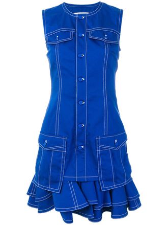 Givenchy getailleerde jurk met franjes - Blauw