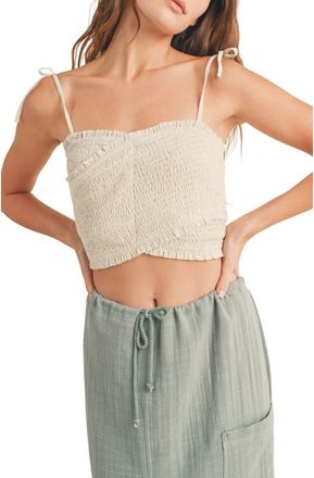 Wishlist Smocked Crossover Tank in Oatmeal at Nordstrom Rack, Size Medium