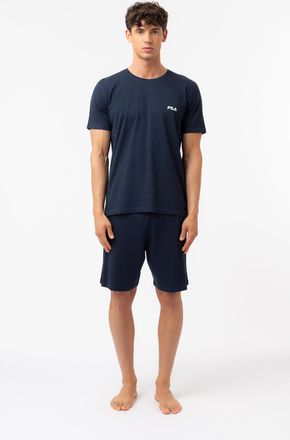 Fila Schlafanzug FILA MAN JERSEY PYJAMAS, Herren, Gr. XXL, navy, Web, Obermaterial: 100% Baumwolle, bequem kurz, Rundhals, Homewear-Sets Schlafanzug, T-Shi