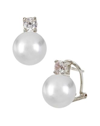 Savvy Cie Jewels Classique Silver Pearl & Cz Earrings
