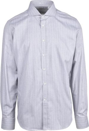 Himon's Grey Striped Stretch Shirt