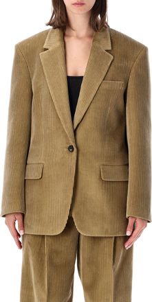 R&oacute;he Velvet Oversize Corduroy Button Blazer