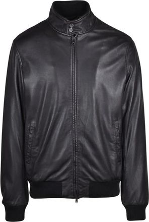 Mabrun Frank Giubbotto - Heren - Leren en Su&egrave;de Jassen - Zwart - 2XL - Leer - Jassen