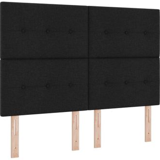 vidaXL Box Spring Bed with Mattress Black 140 x 200 cm Fabric vidaXL