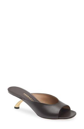 Ferragamo Igea S-Shaped Kitten Heel Sandal in Brown at Nordstrom, Size 10.5