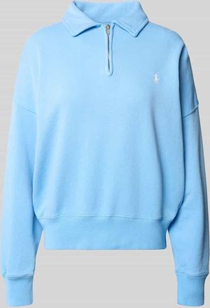 Polo Ralph Lauren Comfort Fit Troyer aus Baumwoll-Mix in Bleu, Gr&ouml;&szlig;e XXL