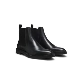 BOSS Chelsea boots in polished leather with signature stitching