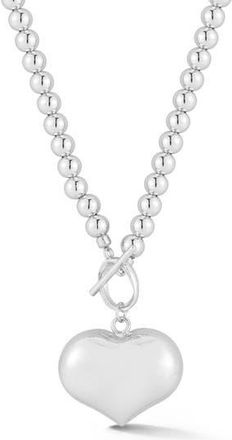 Glaze Jewelry Puffy Heart Pendant Necklace in Silver at Nordstrom Rack