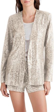 Steve Madden Collarless Sequin Blazer in Silver at Nordstrom Rack, Size X-Large