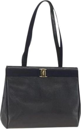 Ferragamo Pre-owned Shoulder Bags, female, Blue, Size: ONE SIZE Pre-owned Shoulder Bag