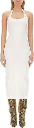 The Attico White Square Neck Midi Dress