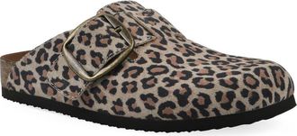 White Mountain Big Easy Buckle Mule in Natural Leopard Leather at Nordstrom Rack, Size 7.5