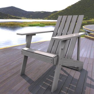 Jonathan Y Designs Irving Outdoor Patio Modern Acacia Wood Adirondack Chair