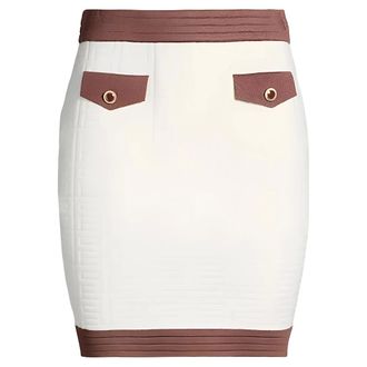Fracomina Short Skirts, female, White, Size: M Gonna a tubino Fantasia logo