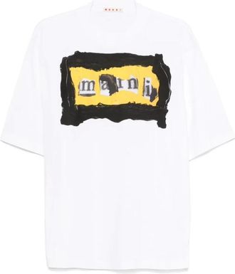 Marni T-Shirts, male, White, L, Casual Cotton Tee