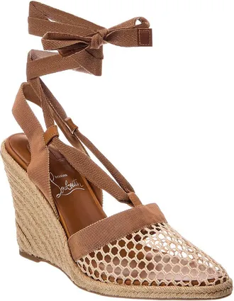 Christian Louboutin 100 Mesh & Canvas Wedge