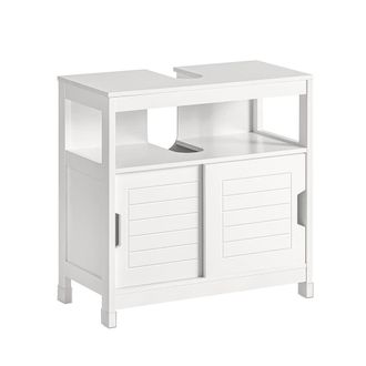 SoBuy Armario para de bajo del lavabo con 1 estante y 2 puertas mdf blanco