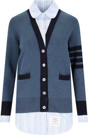 Thom Browne Stijlvolle Cardigan voor Heren - Dames - Vesten - Blauw - 2XS - Truien & Vesten