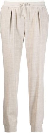 Lorena Antoniazzi virgin wool-blend track pants - women - Virgin Wool/Spandex/Elastane - 50 - Neutrals