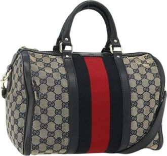 Gucci Pre-owned Handbags, female, Multicolor, Size: ONE SIZE Pre-owned GG Canvas Boston Bag