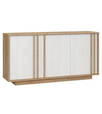 Home Heavenly Aparador 3 puertas estilo n&oacute;rdico roble blanco y veteado