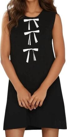 She + Sky Tatiana Bows Sheath Knit Mini Dress In Black