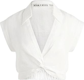 Alice & Olivia Top corto Mila - Bianco