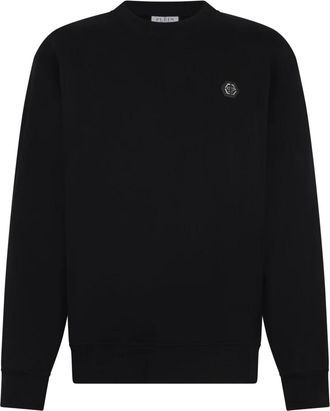 Philipp Plein Hoodies & sweatvesten, Heren, Zwart, L, Katoen, Ronde Hals Sweatshirt Basic