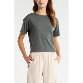 Zella New Take Crewneck T-Shirt in Green Urban at Nordstrom, Size X-Large