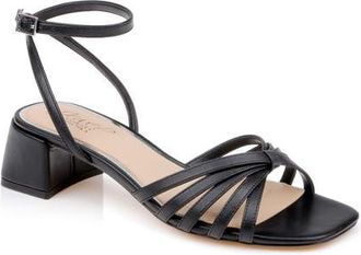Badgley Mischka Pasco Ankle Strap Sandal in Black Leather at Nordstrom, Size 5.5