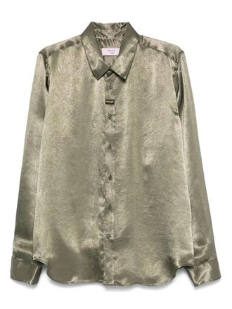 Martine Rose satin shirt - men - Polyester - M - Green