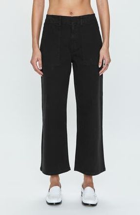 Pistola Denim Sophia Stretch Cotton Ankle Wide Leg Pants in Black at Nordstrom Rack, Size 27