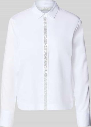Eterna Regular Fit Bluse mit Pailletten in Weiss, Größe 34