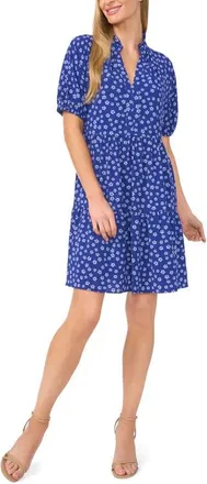 CeCe by Cynthia Steffe Brooke Ditsy Floral Minidress in Twilight Blue at Nordstrom, Size Medium
