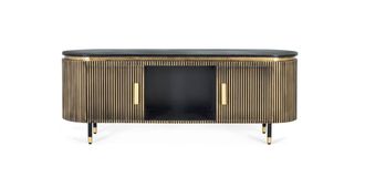 Giner&Colomer Mueble de tv bronce en madera de mango y bronce 150cm