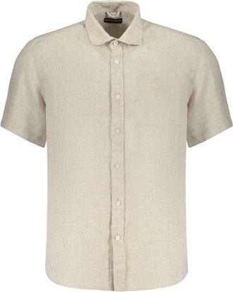 North Sails Spread Collar Shirt - Heren - Korte mouwen Overhemden - Beige - M - Linnen - Overhemden