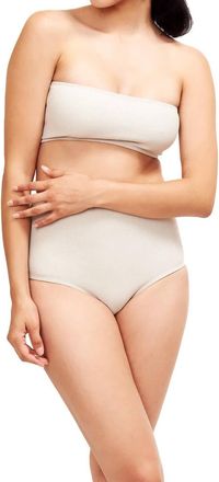 Sauipe Swimwear Bella High Waisted Bikini Bottom In Platinum
