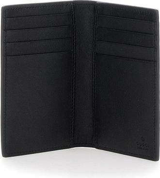 Gucci Mens Bi-Fold Wallet Gg Hammered Leather Black Calf