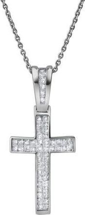 LuvMyJewelry Seraphyne 1 Ct Cross 14K Gold Diamond Pendant in 14K White Gold at Nordstrom
