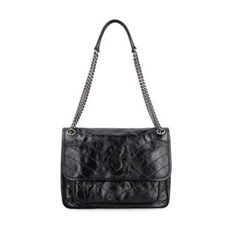 Saint Laurent Tassen, Dames, Zwart, ONE Size, Leer, Nki Media in Pelle Vintage