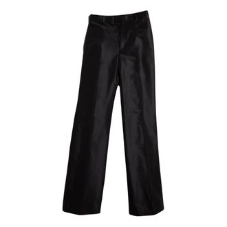 Gucci Fine Silk Faille Pants - Dames - Broeken - Zwart - Maat: M Zijde